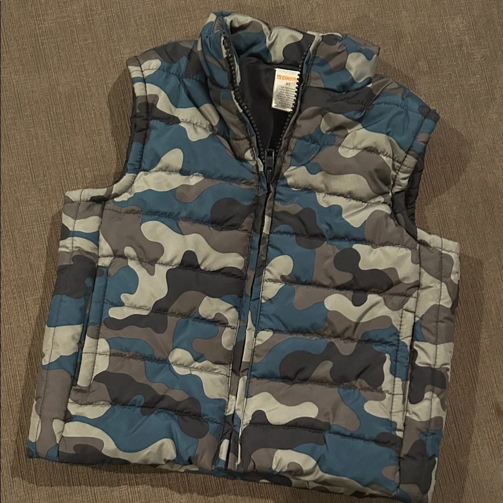 GYMBOREE Blue Camo Puffer Vest 3T
